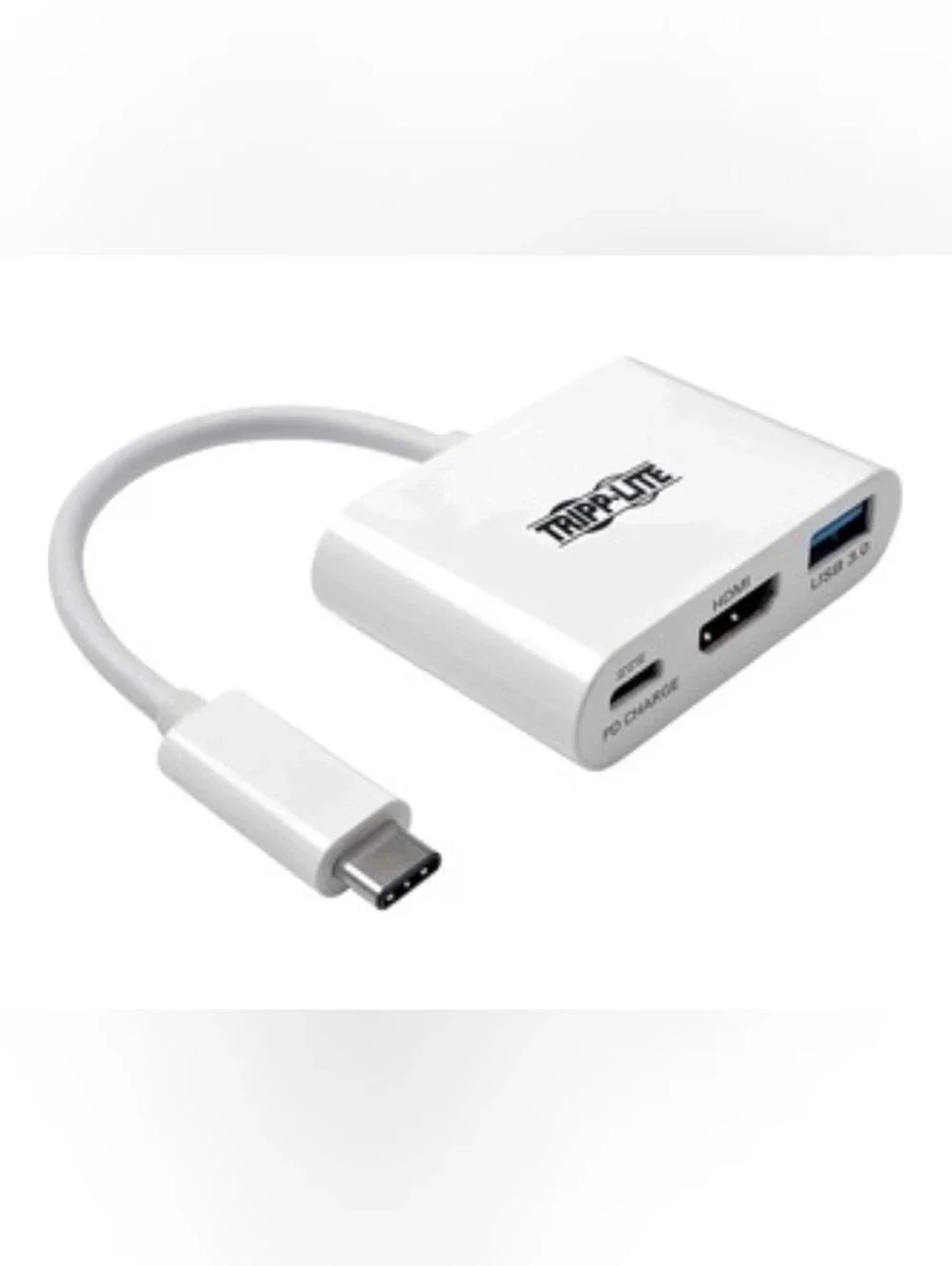 Brand New Tripp Lite USB-C to 4K HDMI + USB A HUB Adapter and Charging - White